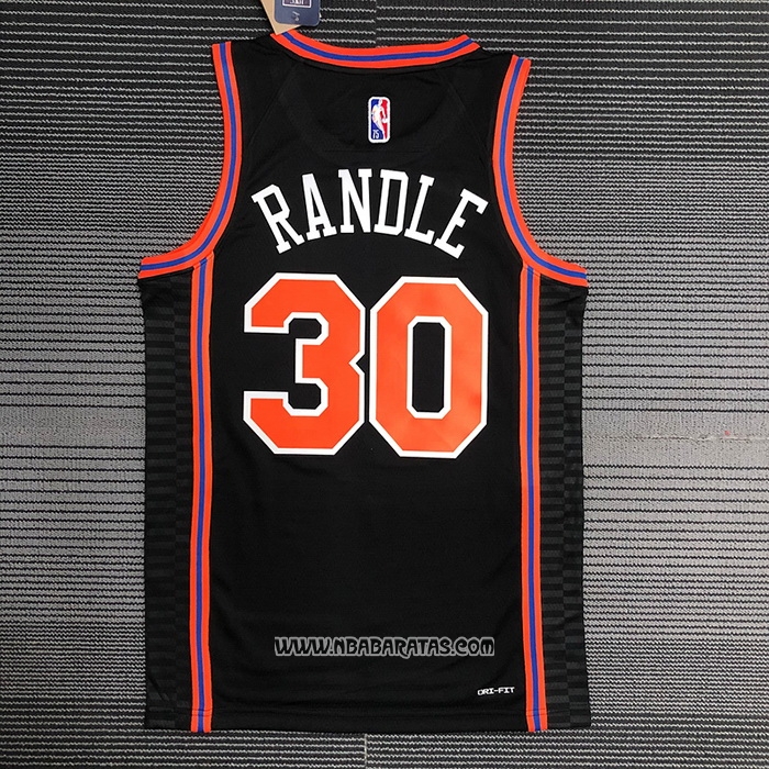 Camiseta New York Knicks Julius Randl #30 Ciudad 2021-22 Negro